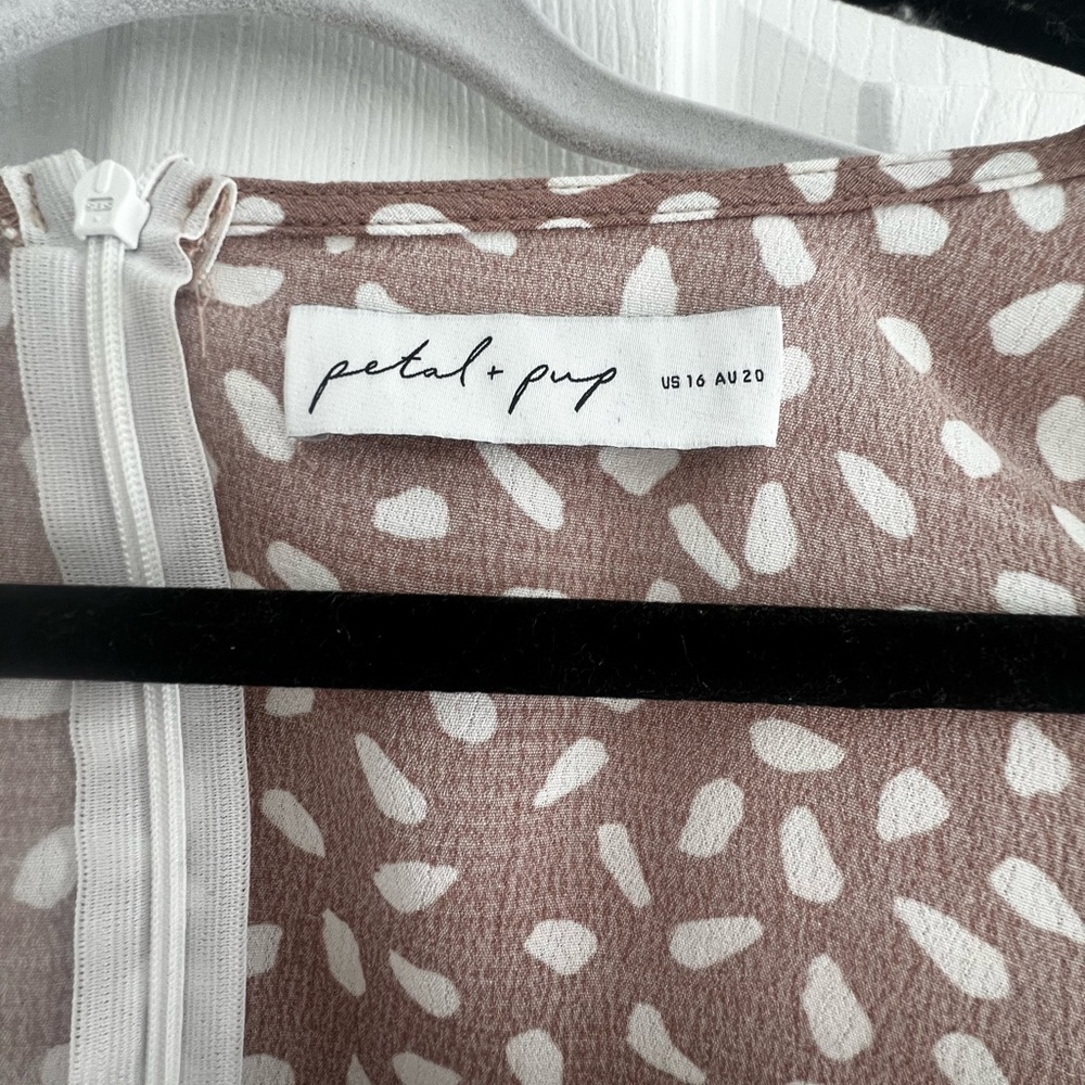 Petal & Pup Tan Floral Midi Dress - Picture 8 of 9